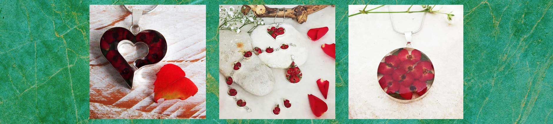 Poppy Jewellery with Real Flowers by Silver Bubble