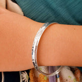 Hammered Silver handmade bangle