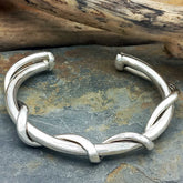 Mexican Twisting Strands Silver Cuff Bracelet