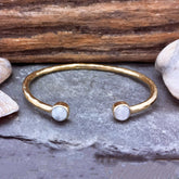 Handmade Aviva Brass Cuff Bracelet with Moonstone