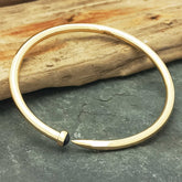 Unusual Tusk Brass Bangle with Sodalite