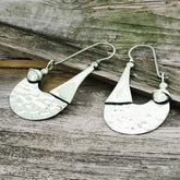 Tribal Hammered Silver Earrings