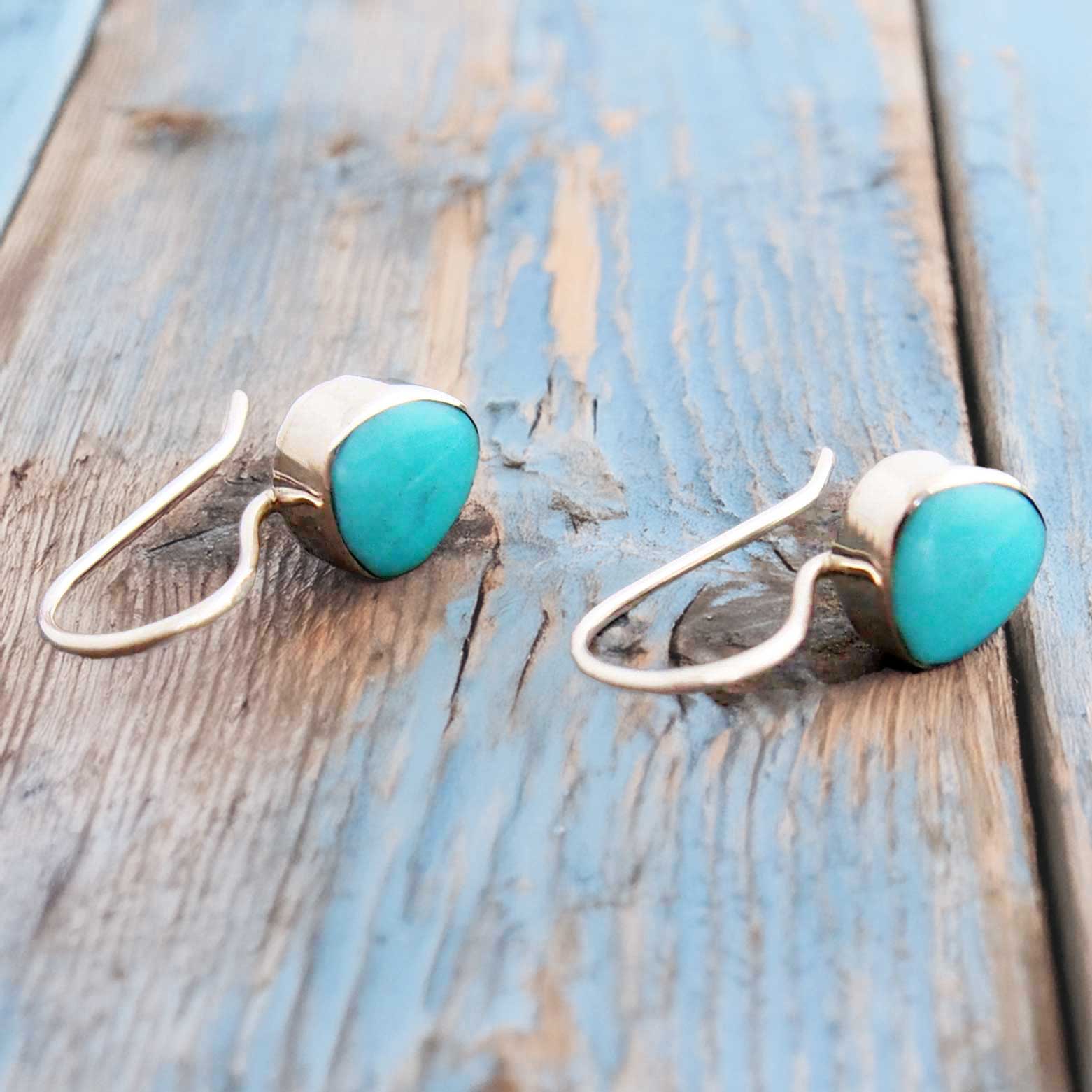 Turquoise Drop Silver Earrings (116) – Silver Bubble