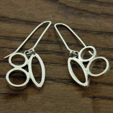 Oval Circle Silver Earrings