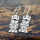 Rectangular Tree of Life Silver Earrings (Mini)