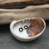 Artisan handcrafted dainty silver drop earrings