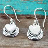 Knotted Heart Silver Earrings