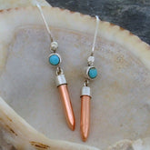 Turquoise Aguja Silver & Copper Earrings
