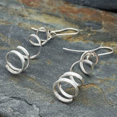Mexican silver corkscrew earrings
