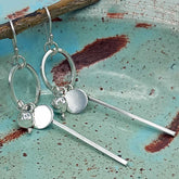 Long Statement Silver Dangle Earrings