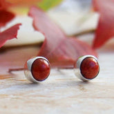 Sponge Coral 6mm Silver Stud Earrings