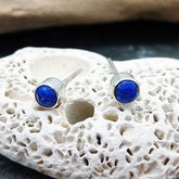 Handmade Lapis silver studs