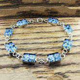 Forget-me-not Silver link bracelet