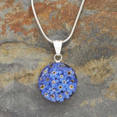 Real Forget-me-not Silver Flower Pendant