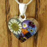Heart Silver Flower Pendant