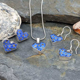 Heart forget-me-not silver jewellery set