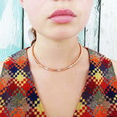 Handmade Copper silver choker torque