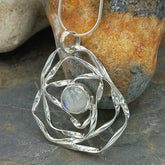 Silver web pendant with Moonstone