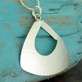 Abstracto Hammered Silver Pendant