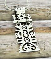 Mini Rectangular Tree of Life Silver Pendant
