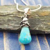 Unusual silver turquoise pendant