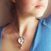 Chalcedony Flame Silver Pendant