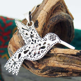 Unusual Mexican folk bird silver pendant