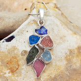Multi-stone sterling silver pendant
