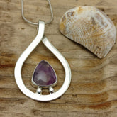 Handmade teardrop Amethyst pendant