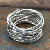 Chunky Silver strand ring