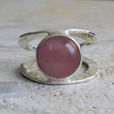 Rose Quartz Silver Ring
