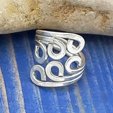 Swirly sterling silver ring