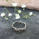 Twisting Flowers Silver Ring