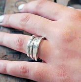 Chunky Hammered Silver ring
