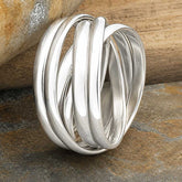 Chunky Polished Weaved Silver Ring