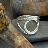 Handmade looped Circle sterling silver ring