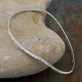 Handmade Twisted Hammered Silver Bangle