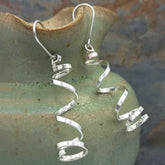 Statement curly corkscrew sterling silver earrings