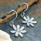 Mini Daisy Silver Earrings