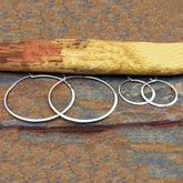Large and small hammered hoops