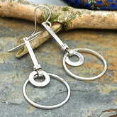 Swinging Circles Sterling Silver Earrings