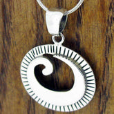 Mexican silver conch pendant