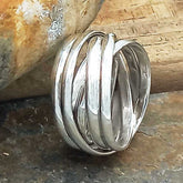 Sterling Silver Handmade Strands chunky ring