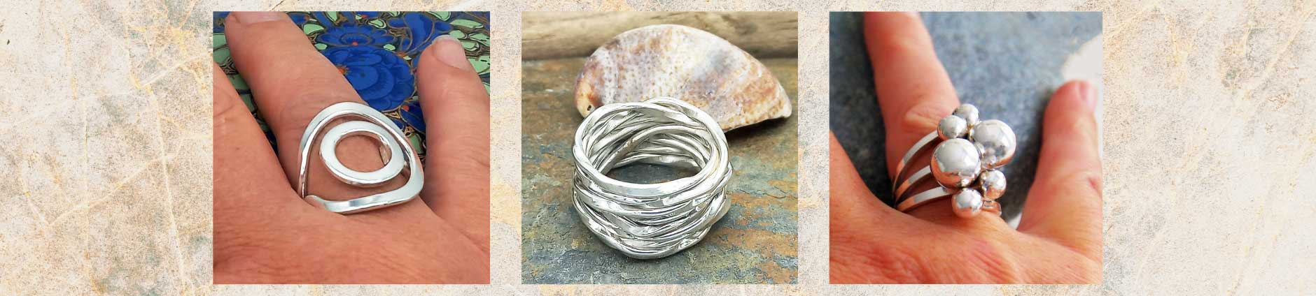 Chunky Silver Rings by Silver Bubble Jewellery