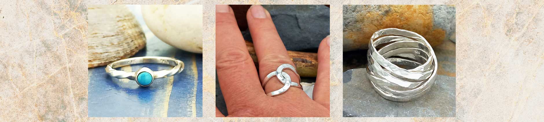 Unusual Silver Rings by Silver Bubble Jewellery