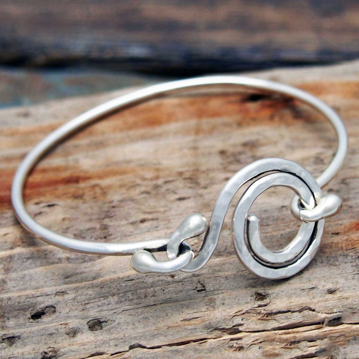 Spiral Clasp Silver Bracelet