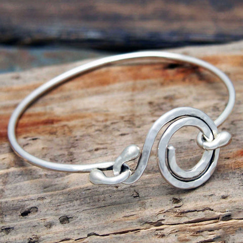Spiral Clasp Silver Bracelet