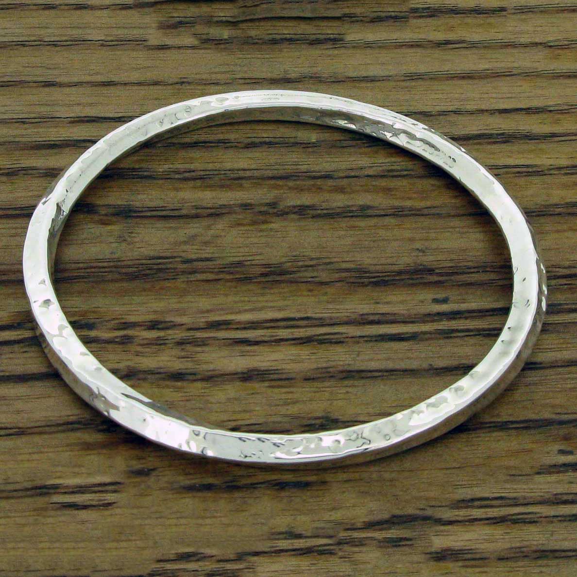 Chunky handmade silver bangle
