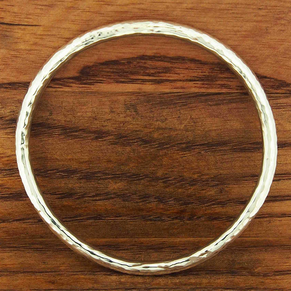 Handmade Chunky Hammered Silver Bangle