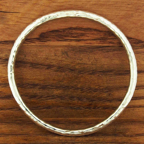 Handmade Chunky Hammered Silver Bangle